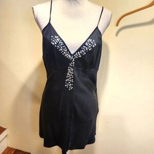 Express Y2K black washed 100% silk  camisole lengerie size M